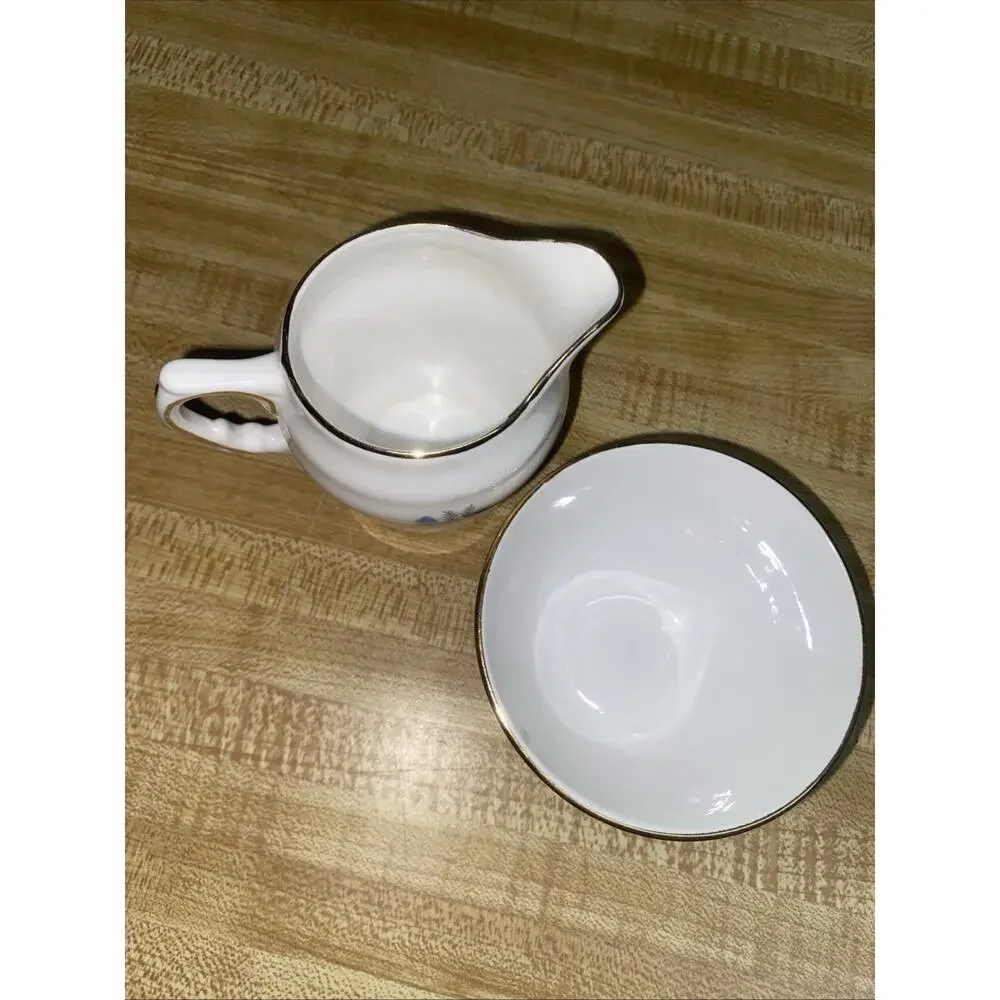 Vintage Delphine Bone China Made in England Small Cream & Sugar Dish Cup